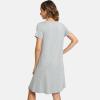 GYS Womens Short Sleeve Nightgowns Soft Comfy Sleep Dress, Viscose Made from Bamboo(Heather Grey)