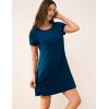 GYS Womens Short Sleeve Nightgowns Soft Comfy Sleep Dress, Viscose Made from Bamboo(Ink Blue)