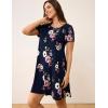 GYS Womens Short Sleeve Nightgowns Soft Comfy Sleep Dress, Viscose Made from Bamboo(Navy Floral)