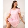 GYS Womens Short Sleeve Nightgowns Soft Comfy Sleep Dress, Viscose Made from Bamboo(Pink)