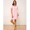 GYS Womens Short Sleeve Nightgowns Soft Comfy Sleep Dress, Viscose Made from Bamboo(Pink)