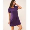 GYS Womens Short Sleeve Nightgowns Soft Comfy Sleep Dress, Viscose Made from Bamboo(Purple)