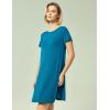 GYS Womens Short Sleeve Nightgowns Soft Comfy Sleep Dress, Viscose Made from Bamboo(Teal Blue)