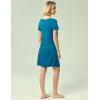 GYS Womens Short Sleeve Nightgowns Soft Comfy Sleep Dress, Viscose Made from Bamboo(Teal Blue)
