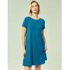 GYS Womens Short Sleeve Nightgowns Soft Comfy Sleep Dress, Viscose Made from Bamboo(Teal Blue)