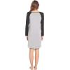 LazyCozy Womens Long Sleeve Nightgowns Viscose from Bamboo Sleepwear Soft Nightshirt Lightweight Sleep Dress(Heather Grey/Black)