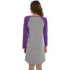 LazyCozy Womens Long Sleeve Nightgowns Viscose from Bamboo Sleepwear Soft Nightshirt Lightweight Sleep Dress(Heather Grey/Lilac)