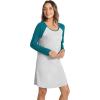 LazyCozy Womens Long Sleeve Nightgowns Viscose from Bamboo Sleepwear Soft Nightshirt Lightweight Sleep Dress(Light Heather Grey/Teal Blue)