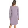 LazyCozy Womens Long Sleeve Nightgowns Viscose from Bamboo Sleepwear Soft Nightshirt Lightweight Sleep Dress(Violet)