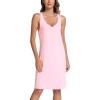 GYS Bamboo Viscose Sleeveless Nightgowns for Women V-neck Wide Strap Sleep Shirt(Pink)