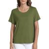 GYS Bamboo Viscose T Shirts for Women, Soft Short Sleeve Pajama Shirt Lounge Top, Comfy Casual Tee(Avocado)