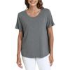 GYS Bamboo Viscose T Shirts for Women, Soft Short Sleeve Pajama Shirt Lounge Top, Comfy Casual Tee(Dark Heather Grey)