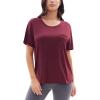 GYS Bamboo Viscose T Shirts for Women, Soft Short Sleeve Pajama Shirt Lounge Top, Comfy Casual Tee(Ficus Red)