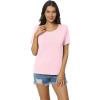 GYS Bamboo Viscose T Shirts for Women, Soft Short Sleeve Pajama Shirt Lounge Top, Comfy Casual Tee(Pink)