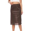 GYS Half Slip for Women Under Dress Silky Underskirt(No Slit – 28″ – Espresso)