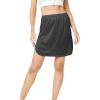 GYS Half Slips for Women Under Dress Non Cling Silky Underskirt Lace Trim Half Slip(Black)