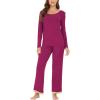 A- Round Neck- Purplish Red