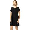 GYS Womens Short Sleeve Nightgowns Soft Comfy Sleep Dress, Viscose Made from Bamboo(Black)