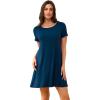 GYS Womens Short Sleeve Nightgowns Soft Comfy Sleep Dress, Viscose Made from Bamboo(Ink Blue)