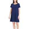 GYS Womens Short Sleeve Nightgowns Soft Comfy Sleep Dress, Viscose Made from Bamboo(Navy)