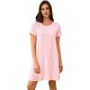 GYS Womens Short Sleeve Nightgowns Soft Comfy Sleep Dress, Viscose Made from Bamboo(Pink)