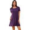 GYS Womens Short Sleeve Nightgowns Soft Comfy Sleep Dress, Viscose Made from Bamboo(Purple)