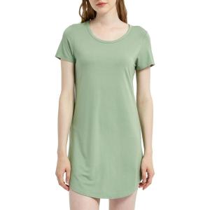 GYS Bamboo Viscose Nightgown for Women Sleepwear Soft Comfy Pajama Dress Short Sleeve Nightshirt Plus Size S-4X(Loden Frost)