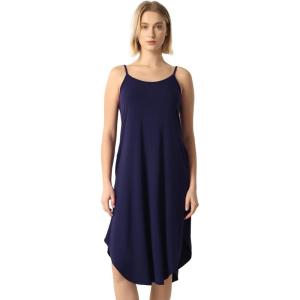 GYS Bamboo Viscose Slip Dress, Sleeveless Nightgown Sleepwear with Pockets, Spaghetti Strap Dresses for Women, Sleep Chemise(Navy)
