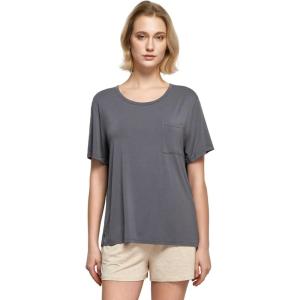 GYS Bamboo Viscose T Shirts for Women, Soft Short Sleeve Pajama Shirt Lounge Top, Comfy Casual Tee(Dark Grey)