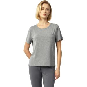 GYS Bamboo Viscose T Shirts for Women, Soft Short Sleeve Pajama Shirt Lounge Top, Comfy Casual Tee(Heather Grey)