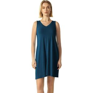 GYS Bamboo Viscose Women’s Nightgowns Sleeveless Soft Summer Tank Sleepwear with Pockets(V Neck-ink Blue)