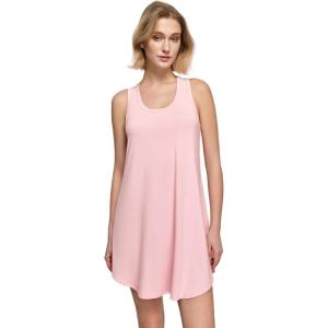 GYS Bamboo Viscose Women’s Nightgowns U-Neck Sleeveless Soft Tank Night Dress(Pink)
