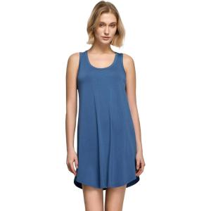 GYS Bamboo Viscose Women’s Nightgowns U-Neck Sleeveless Soft Tank Night Dress(Prussian Blue)