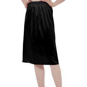 GYS Half Slip for Women Under Dress Silky Underskirt(No Slit – 28” – Black)