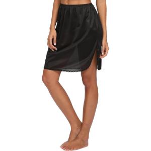 GYS Half Slip for Women Under Dress Silky Underskirt(Single Slit – 20” – Black)