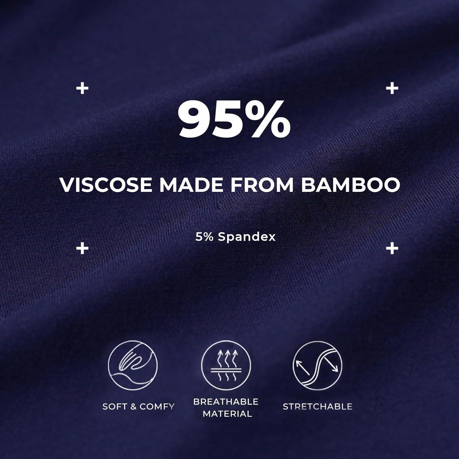 imageGYS Womens Bamboo Viscose Pajamas Set Super Soft Short Sleeve Top and Pants Pj Sleepwear SetsBnavy
