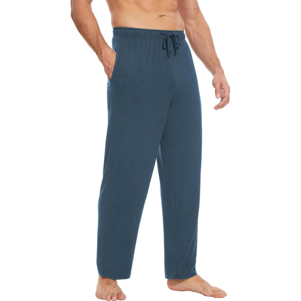 imageGYS Mens Bamboo Viscose Pajama Pants Soft Sleep Lounge Pants Comfy Pj Bottoms with Pockets amp DrawstringGrayish Green