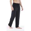 GYS Men’s Bamboo Viscose Pajama Pants, Soft Sleep Lounge Pants Comfy Pj Bottoms with Pockets & Drawstring(Black)