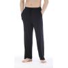 GYS Men’s Bamboo Viscose Pajama Pants, Soft Sleep Lounge Pants Comfy Pj Bottoms with Pockets & Drawstring(Black)