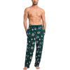 GYS Men’s Bamboo Viscose Pajama Pants, Soft Sleep Lounge Pants Comfy Pj Bottoms with Pockets & Drawstring(Christmas Green)