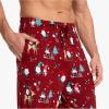 GYS Men’s Bamboo Viscose Pajama Pants, Soft Sleep Lounge Pants Comfy Pj Bottoms with Pockets & Drawstring(Christmas Red)