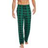 GYS Men’s Bamboo Viscose Pajama Pants, Soft Sleep Lounge Pants Comfy Pj Bottoms with Pockets & Drawstring(Green Plaid)