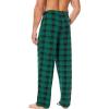 GYS Men’s Bamboo Viscose Pajama Pants, Soft Sleep Lounge Pants Comfy Pj Bottoms with Pockets & Drawstring(Green Plaid)