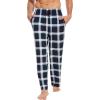 GYS Men’s Bamboo Viscose Pajama Pants, Soft Sleep Lounge Pants Comfy Pj Bottoms with Pockets & Drawstring(Navy & Green Plaid)