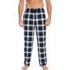 GYS Men’s Bamboo Viscose Pajama Pants, Soft Sleep Lounge Pants Comfy Pj Bottoms with Pockets & Drawstring(Navy & Green Plaid)