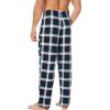 GYS Men’s Bamboo Viscose Pajama Pants, Soft Sleep Lounge Pants Comfy Pj Bottoms with Pockets & Drawstring(Navy & Green Plaid)