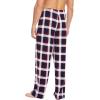GYS Men’s Bamboo Viscose Pajama Pants, Soft Sleep Lounge Pants Comfy Pj Bottoms with Pockets & Drawstring(Navy & Red Plaid)