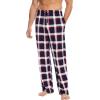 GYS Men’s Bamboo Viscose Pajama Pants, Soft Sleep Lounge Pants Comfy Pj Bottoms with Pockets & Drawstring(Navy & Red Plaid)