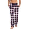 GYS Men’s Bamboo Viscose Pajama Pants, Soft Sleep Lounge Pants Comfy Pj Bottoms with Pockets & Drawstring(Navy & Red Plaid)