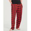 GYS Men’s Bamboo Viscose Pajama Pants, Soft Sleep Lounge Pants Comfy Pj Bottoms with Pockets & Drawstring(Red Plaid)